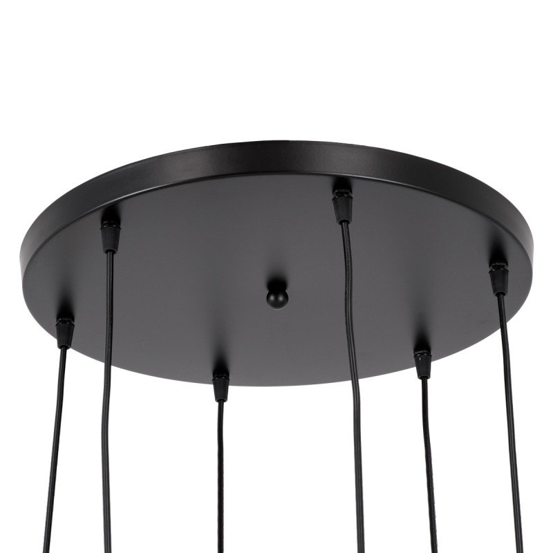 GLOBOSTAR® DILLON 00628 Μοντέρνο Κρεμαστό Φωτιστικό Οροφής με Ντουί 6 x E27 AC 220-240V IP20 - Μαύρο & Μπεζ - Μ52 x Π52 x Y130cm