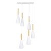 GLOBOSTAR® DILLON 00629 Μοντέρνο Κρεμαστό Φωτιστικό Οροφής με Ντουί 6 x E27 AC 220-240V IP20 - Λευκό & Μπεζ - Μ52 x Π52 x Y130cm