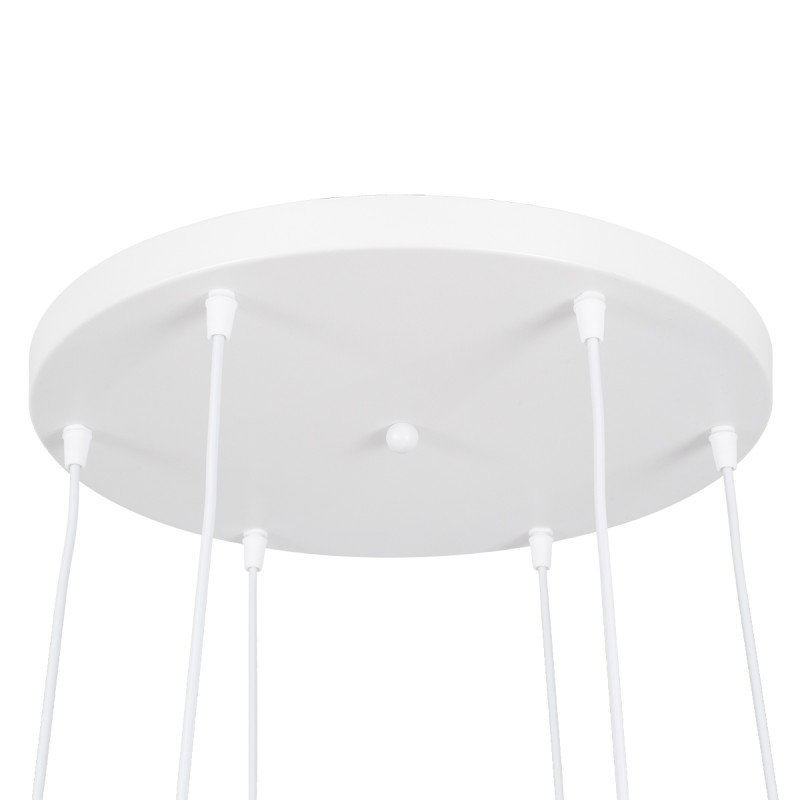GLOBOSTAR® DILLON 00629 Μοντέρνο Κρεμαστό Φωτιστικό Οροφής με Ντουί 6 x E27 AC 220-240V IP20 - Λευκό & Μπεζ - Μ52 x Π52 x Y130cm