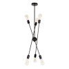 GLOBOSTAR® ZANE 00784 Μοντέρνο Φωτιστικό Οροφής με Ντουί 6 x E27 AC 220-240V IP20 - Μαύρο - Μ70 x Π70 x Υ100cm