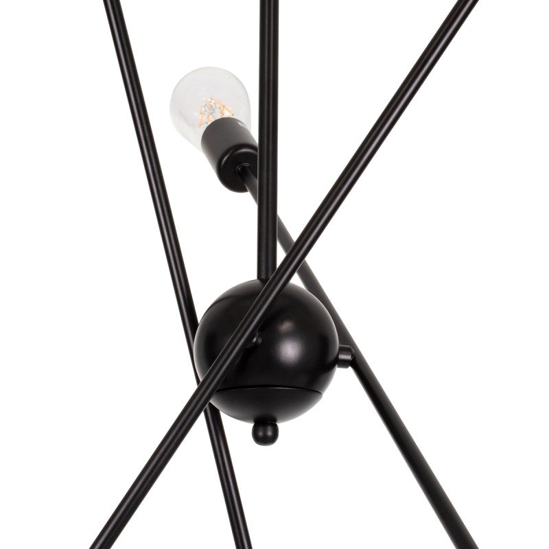 GLOBOSTAR® ZANE 00784 Μοντέρνο Φωτιστικό Οροφής με Ντουί 6 x E27 AC 220-240V IP20 - Μαύρο - Μ70 x Π70 x Υ100cm