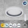 GLOBOSTAR® ARIANA 61036 Μοντέρνο Φωτιστικό Οροφής LED 55W 6376lm 120° AC 220-240V IP20 Ρυθμιζόμενο Λευκό CCT με Χειριστήριο από 2700K έως 6000K Dimmable - Lumileds SMD Chip - Γκρι - Μ48 x Π48 x Υ9cm - 3 Χρόνια Εγγύηση