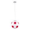 GLOBOSTAR® FOOTBALL 00646 Παιδικό Κρεμαστό Φωτιστικό Οροφής με Ντουί 1 x E27 AC 220-240V IP20 - Λευκό & Κόκκινο - Μ25 x Π25 x Υ25cm