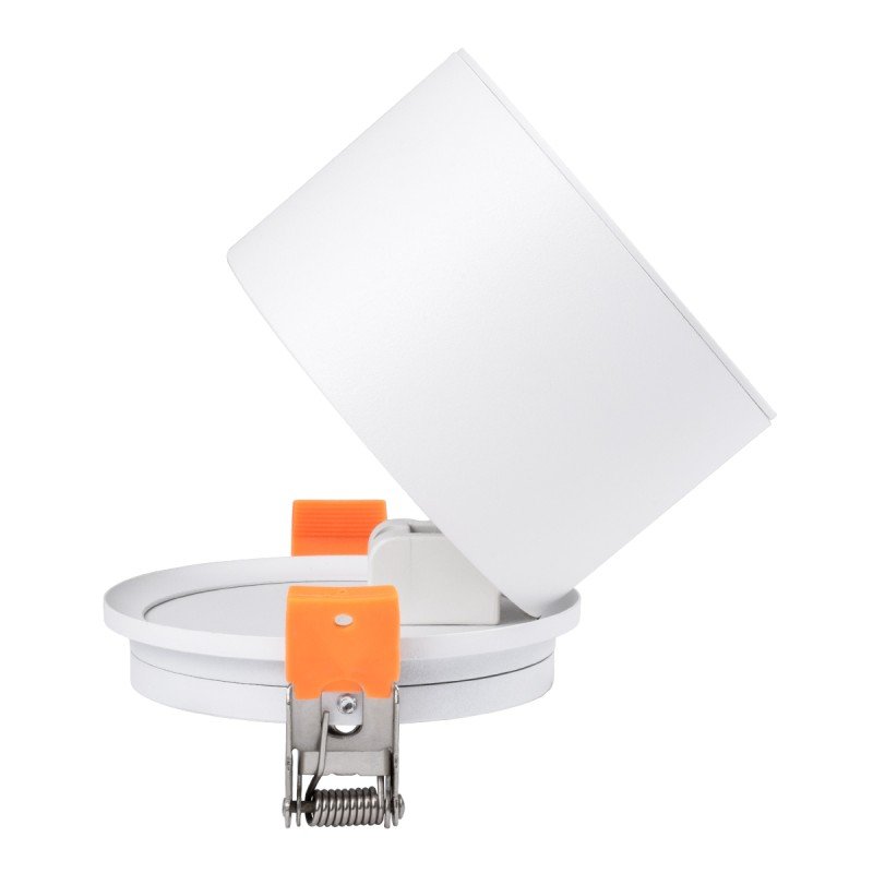 GLOBOSTAR® OMEGA-R 60295 Χωνευτό Κινούμενο Downlight Σποτ LED 12W 1500lm 36° AC 220-240V IP20 Θερμό Λευκό 2700K - Bridgelux COB Chip & TÜV SÜD Driver - Λευκό Ματ - Μ10 x Π10 x Υ8.2cm / Q9cm - 5 Χρόνια Εγγύηση
