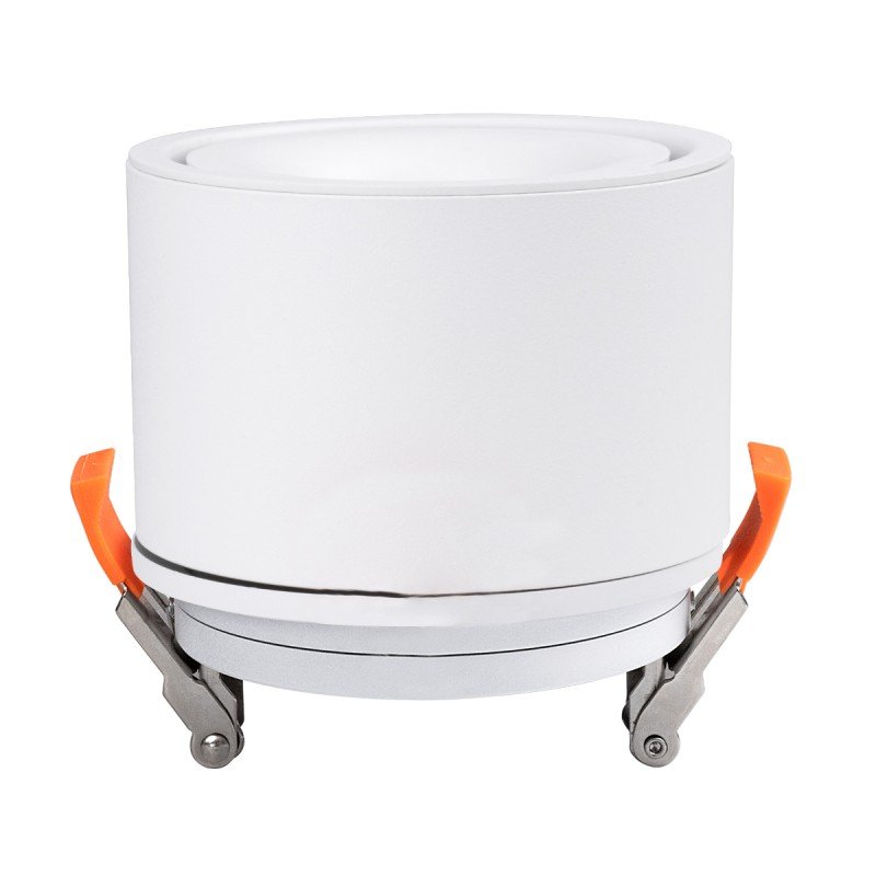 GLOBOSTAR® OMEGA-R 60295 Χωνευτό Κινούμενο Downlight Σποτ LED 12W 1500lm 36° AC 220-240V IP20 Θερμό Λευκό 2700K - Bridgelux COB Chip & TÜV SÜD Driver - Λευκό Ματ - Μ10 x Π10 x Υ8.2cm / Q9cm - 5 Χρόνια Εγγύηση
