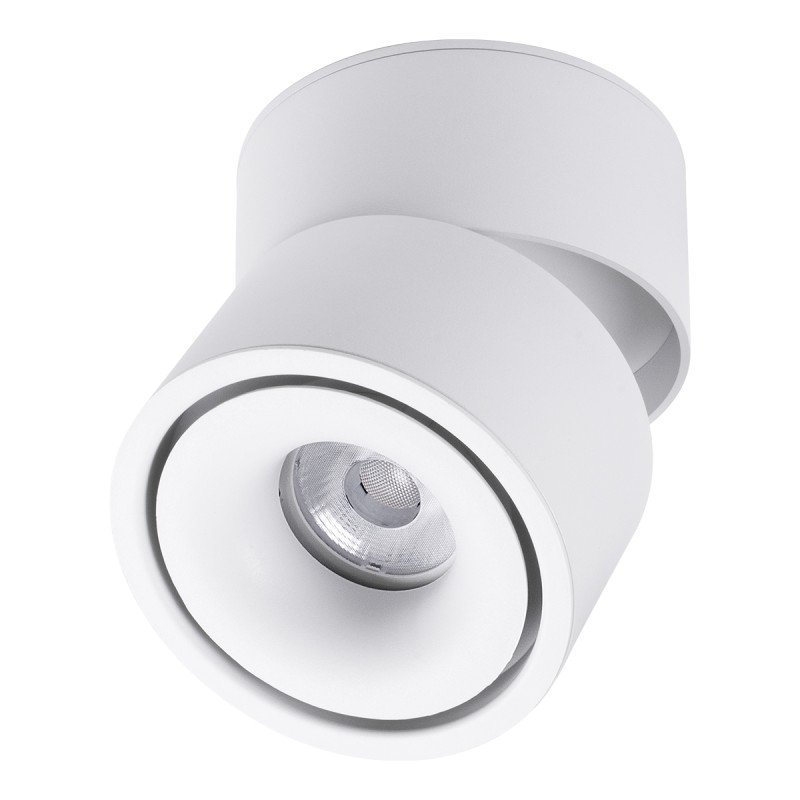GLOBOSTAR® OMEGA-S 60299 Κινούμενο Downlight Σποτ LED 12W 1500lm 36° AC 220-240V IP20 Θερμό Λευκό 2700K - Bridgelux COB Chip & TÜV SÜD Driver - Λευκό Ματ - Μ10 x Π10 x Υ10.5cm - 5 Χρόνια Εγγύηση