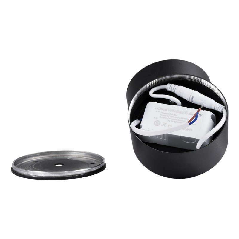GLOBOSTAR® OMEGA-S 60300 Κινούμενο Downlight Σποτ LED 12W 1560lm 36° AC 220-240V IP20 Φυσικό Λευκό 4500K - Bridgelux COB Chip & TÜV SÜD Driver - Μαύρο Ματ - Μ10 x Π10 x Υ10.5cm - 5 Χρόνια Εγγύηση