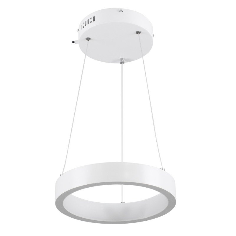 GLOBOSTAR® NEMESIS 61153 Μοντέρνο Κρεμαστό Φωτιστικό Οροφής LED 20W 2356lm 360° AC 220-240V IP20 Ρυθμιζόμενο Λευκό CCT με Χειριστήριο από 2700K έως 6000K Dimmable - Lumileds SMD Chip - Λευκό Ματ - Μ25 x Π25 x Υ4cm - 3 Χρόνια Εγγύηση