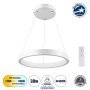 GLOBOSTAR® NEMESIS 61156 Μοντέρνο Κρεμαστό Φωτιστικό Οροφής LED 30W 3513lm 360° AC 220-240V IP20 Ρυθμιζόμενο Λευκό CCT με Χειριστήριο από 2700K έως 6000K Dimmable - Lumileds SMD Chip - Λευκό Ματ - Μ40 x Π40 x Υ4cm - 3 Χρόνια Εγγύηση