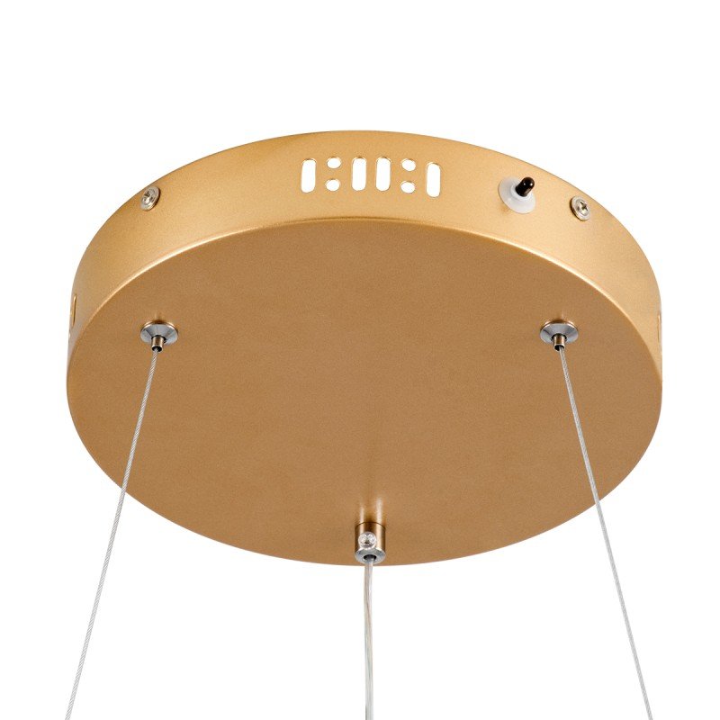 GLOBOSTAR® NEMESIS 61157 Μοντέρνο Κρεμαστό Φωτιστικό Οροφής LED 30W 3513lm 360° AC 220-240V IP20 Ρυθμιζόμενο Λευκό CCT με Χειριστήριο από 2700K έως 6000K Dimmable - Lumileds SMD Chip - Χρυσό Βούρτσας - Μ40 x Π40 x Υ4cm - 3 Χρόνια Εγγύηση