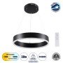 GLOBOSTAR® VENOM 61173 Μοντέρνο Κρεμαστό Φωτιστικό Οροφής LED 30W 3513lm 120° AC 220-240V IP20 Ρυθμιζόμενο Λευκό CCT με Χειριστήριο από 2700K έως 6000K Dimmable - Lumileds SMD Chip - Μαύρο Ματ - Μ40 x Π40 x Υ6.5cm - 3 Χρόνια Εγγύηση