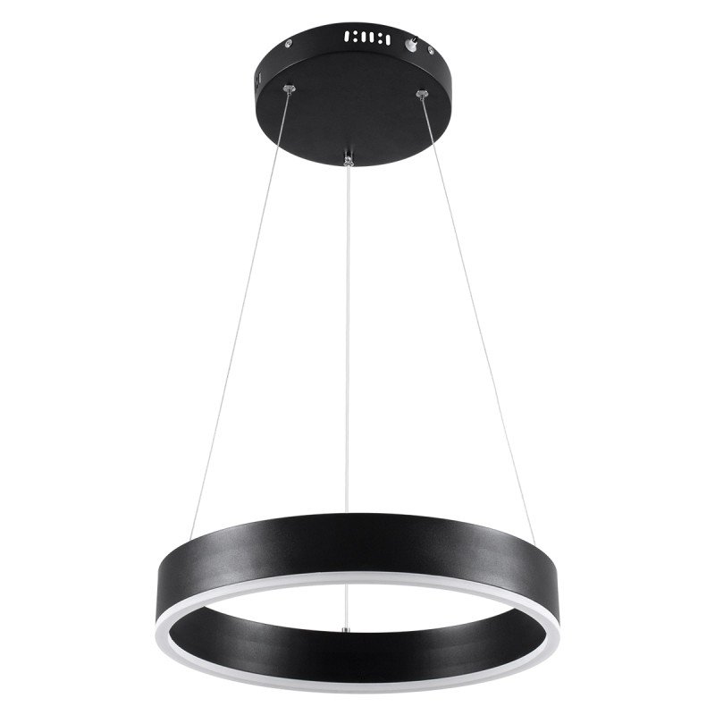 GLOBOSTAR® VENOM 61173 Μοντέρνο Κρεμαστό Φωτιστικό Οροφής LED 30W 3513lm 120° AC 220-240V IP20 Ρυθμιζόμενο Λευκό CCT με Χειριστήριο από 2700K έως 6000K Dimmable - Lumileds SMD Chip - Μαύρο Ματ - Μ40 x Π40 x Υ6.5cm - 3 Χρόνια Εγγύηση