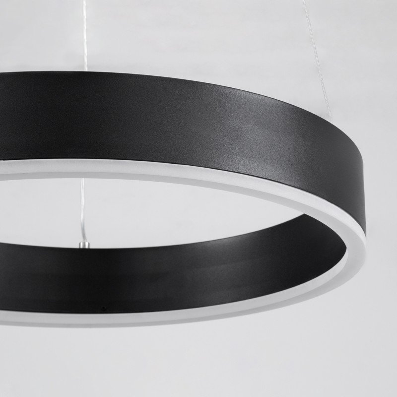GLOBOSTAR® VENOM 61173 Μοντέρνο Κρεμαστό Φωτιστικό Οροφής LED 30W 3513lm 120° AC 220-240V IP20 Ρυθμιζόμενο Λευκό CCT με Χειριστήριο από 2700K έως 6000K Dimmable - Lumileds SMD Chip - Μαύρο Ματ - Μ40 x Π40 x Υ6.5cm - 3 Χρόνια Εγγύηση