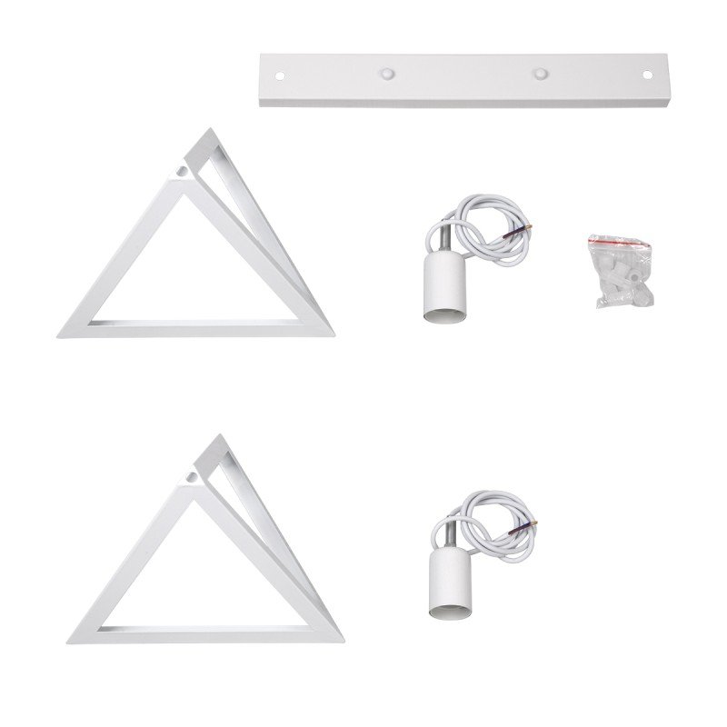 GLOBOSTAR® TRIANGLE 00612 Μοντέρνο Κρεμαστό Φωτιστικό Οροφής με Ντουί 2 x E27 AC 220-240V IP20 - Λευκό - Μ60 x Π22 x Y130cm