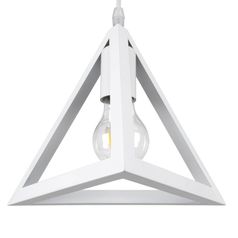 GLOBOSTAR® TRIANGLE 00612 Μοντέρνο Κρεμαστό Φωτιστικό Οροφής με Ντουί 2 x E27 AC 220-240V IP20 - Λευκό - Μ60 x Π22 x Y130cm