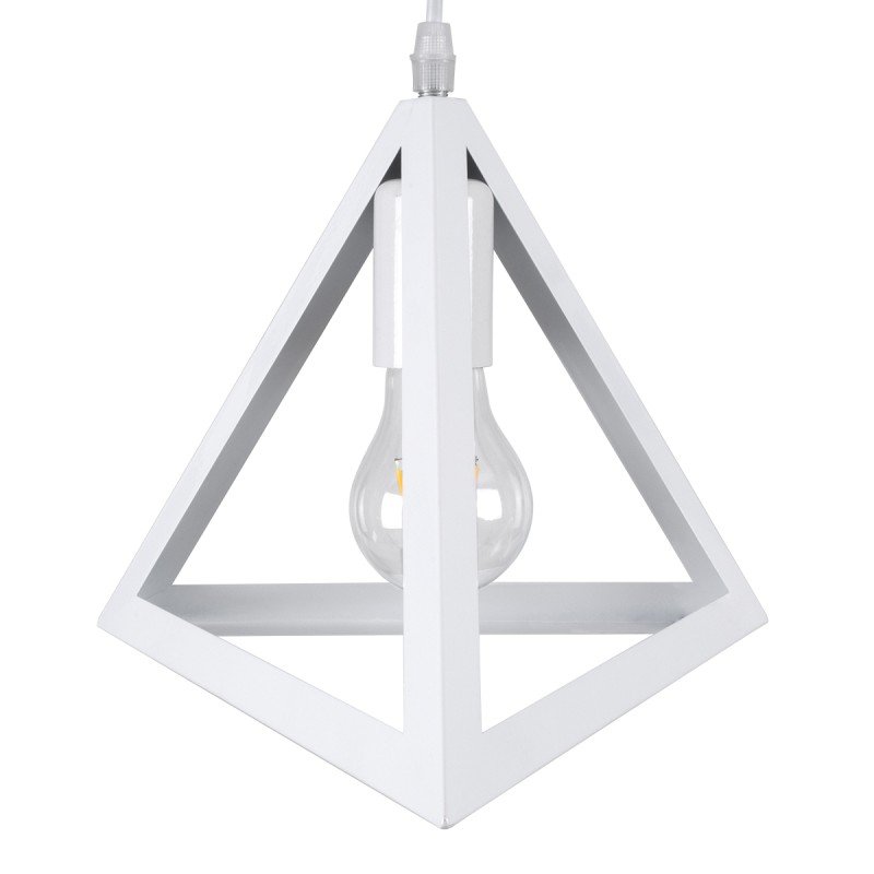 GLOBOSTAR® TRIANGLE 00612 Μοντέρνο Κρεμαστό Φωτιστικό Οροφής με Ντουί 2 x E27 AC 220-240V IP20 - Λευκό - Μ60 x Π22 x Y130cm