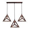 GLOBOSTAR® TRIANGLE 00623 Μοντέρνο Κρεμαστό Φωτιστικό Οροφής με Ντουί 3 x E27 AC 220-240V IP20 - Χάλκινο - Μ70 x Π22 x Y130cm GLOBOSTAR® TRIANGLE 00623 Μοντέρνο Κρεμαστό Φωτιστικό Οροφής με Ντουί 3 x E27 AC 220-240V IP20 - Χάλκινο - Μ70 x Π22 x Y130cm