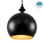 GLOBOSTAR® ROCKFORD 01287-B Μοντέρνο Κρεμαστό Φωτιστικό Οροφής με Ντουί 1 x E27 AC 220-240V IP20 - Μαύρο & Χρυσό - Μ24 x Π24 x Y27cm