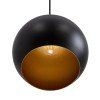 GLOBOSTAR® ROCKFORD 01287-B Μοντέρνο Κρεμαστό Φωτιστικό Οροφής με Ντουί 1 x E27 AC 220-240V IP20 - Μαύρο & Χρυσό - Μ24 x Π24 x Y27cm