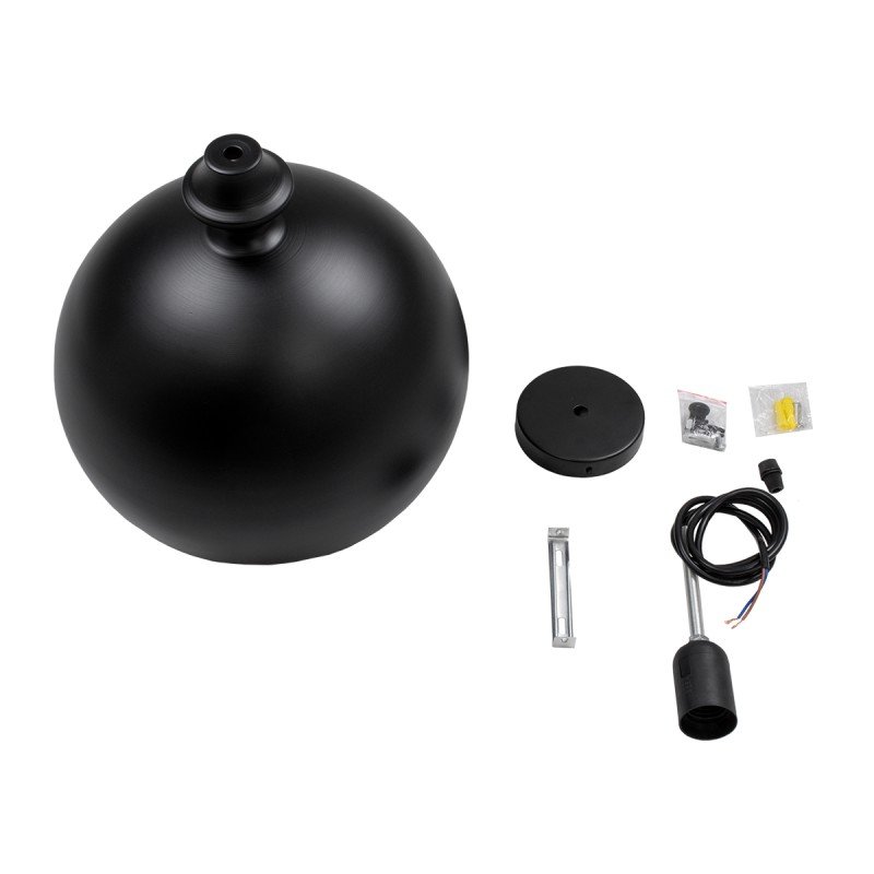 GLOBOSTAR® ROCKFORD 01287-B Μοντέρνο Κρεμαστό Φωτιστικό Οροφής με Ντουί 1 x E27 AC 220-240V IP20 - Μαύρο & Χρυσό - Μ24 x Π24 x Y27cm