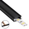 GLOBOSTAR® ALP-LINEAR SURFABO 70806-2M Επιφανειακό Προφίλ Αλουμινίου με Μαύρο Φιμέ Πατητό Κάλυμμα για Ταινίες LED IP20 - Μαύρο - Μ200 x Π1.6 x Υ0.7cm - Πακέτο 5 Τεμαχίων