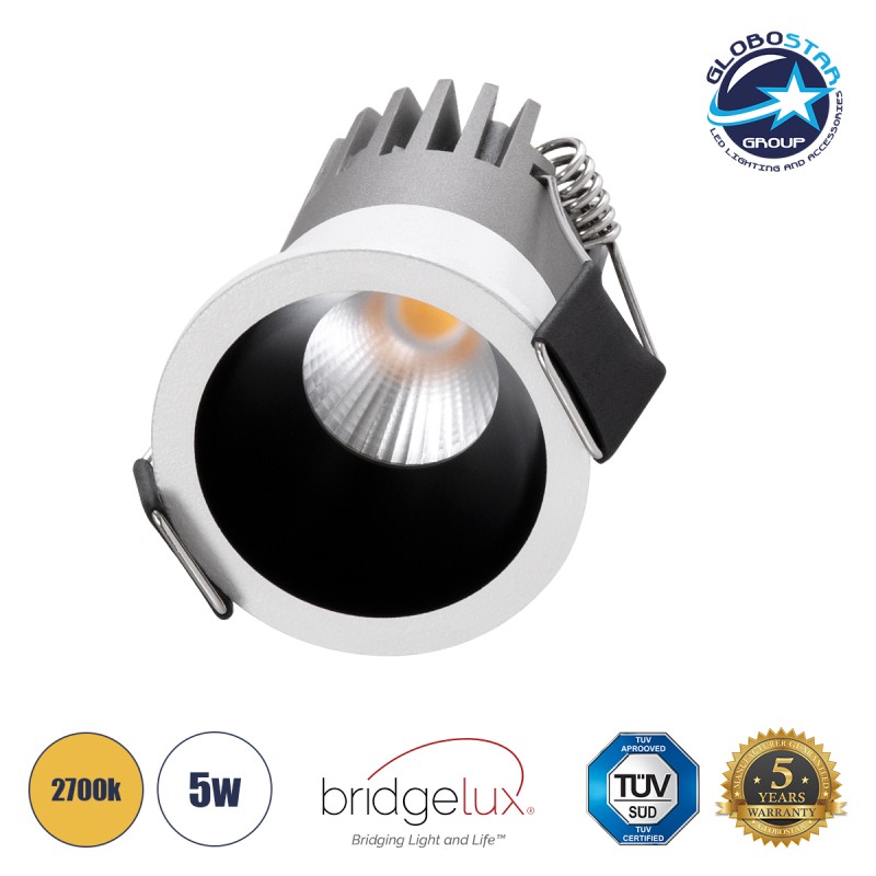 GLOBOSTAR® MICRO-S 60235 Χωνευτό Downlight Σποτ LED 5W 625lm 38° AC 220-240V IP20 Θερμό Λευκό 2700K - Bridgelux COB Chip & TÜV SÜD Driver - Λευκό & Μαύρο Ματ - Μ4 x Π4 x Υ5.9cm / Q3.5cm - 5 Χρόνια Εγγύηση GLOBOSTAR® MICRO-S 60235 Χωνευτό Downlight Σποτ LED 5W 625lm 38° AC 220-240V IP20 Θερμό Λευκό 2700K - Bridgelux COB Chip & TÜV SÜD Driver - Λευκό & Μαύρο Ματ - Μ4 x Π4 x Υ5.9cm / Q3.5cm - 5 Χρόνια Εγγύηση