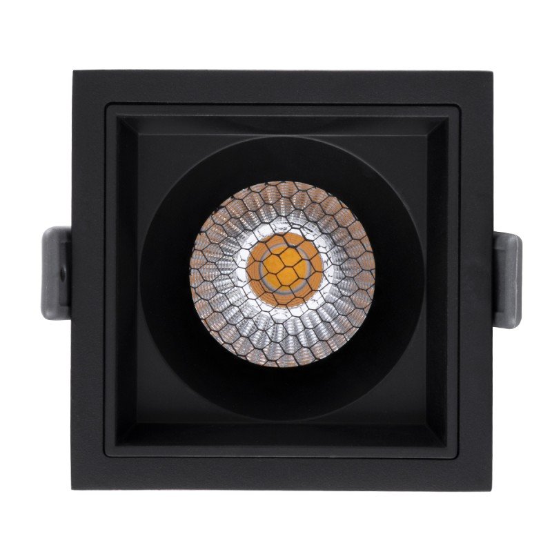 GLOBOSTAR® PLUTO-M 60274 Χωνευτό Downlight Σποτ με Honeycomb Anti Glare Reflector LED 10W 1300lm 38° AC 220-240V IP20 Φυσικό Λευκό 4500K - Bridgelux COB Chip & TÜV SÜD Driver - Μαύρο Ματ - Μ8.4 x Π8.4 x Υ5.9cm / Q7.5 x 7.5cm - 5 Χρόνια Εγγύηση