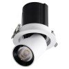 GLOBOSTAR® VIRGO-S 60302 Χωνευτό Κινούμενο Downlight Σποτ LED 7W 910lm 36° AC 220-240V IP20 Φυσικό Λευκό 4500K - Bridgelux COB Chip & TÜV SÜD Driver - Λευκό & Μαύρο Ματ - Μ9 x Π9 x Υ9cm / Q7.8cm - 5 Χρόνια Εγγύηση