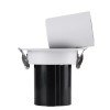 GLOBOSTAR® VIRGO-S 60303 Χωνευτό Κινούμενο Downlight Σποτ LED 7W 875lm 36° AC 220-240V IP20 Θερμό Λευκό 2700K - Bridgelux COB Chip & TÜV SÜD Driver - Λευκό & Μαύρο Ματ - Μ9 x Π9 x Υ9cm / Q7.8cm - 5 Χρόνια Εγγύηση