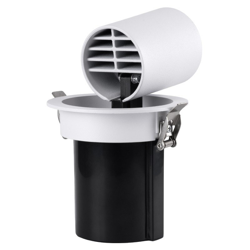 GLOBOSTAR® VIRGO-M 60306 Χωνευτό Κινούμενο Downlight Σποτ LED 12W 1560lm 36° AC 220-240V IP20 Φυσικό Λευκό 4500K - Bridgelux COB Chip & TÜV SÜD Driver - Λευκό & Μαύρο Ματ - Μ11 x Π11 x Υ11.5cm / Q9.5cm - 5 Χρόνια Εγγύηση