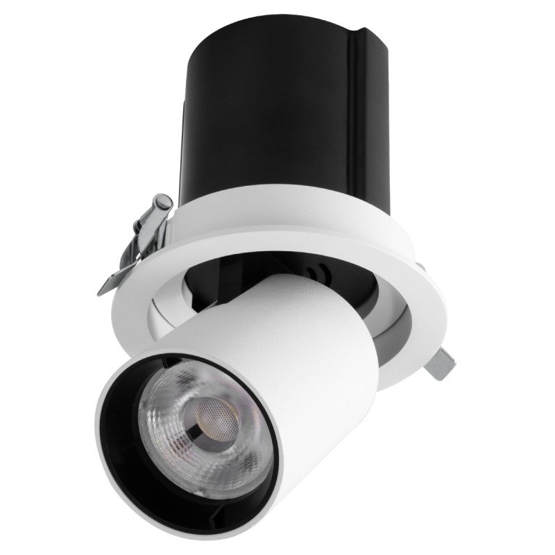 GLOBOSTAR® VIRGO-M 60306 Χωνευτό Κινούμενο Downlight Σποτ LED 12W 1560lm 36° AC 220-240V IP20 Φυσικό Λευκό 4500K - Bridgelux COB Chip & TÜV SÜD Driver - Λευκό & Μαύρο Ματ - Μ11 x Π11 x Υ11.5cm / Q9.5cm - 5 Χρόνια Εγγύηση