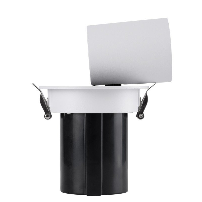 GLOBOSTAR® VIRGO-M 60306 Χωνευτό Κινούμενο Downlight Σποτ LED 12W 1560lm 36° AC 220-240V IP20 Φυσικό Λευκό 4500K - Bridgelux COB Chip & TÜV SÜD Driver - Λευκό & Μαύρο Ματ - Μ11 x Π11 x Υ11.5cm / Q9.5cm - 5 Χρόνια Εγγύηση