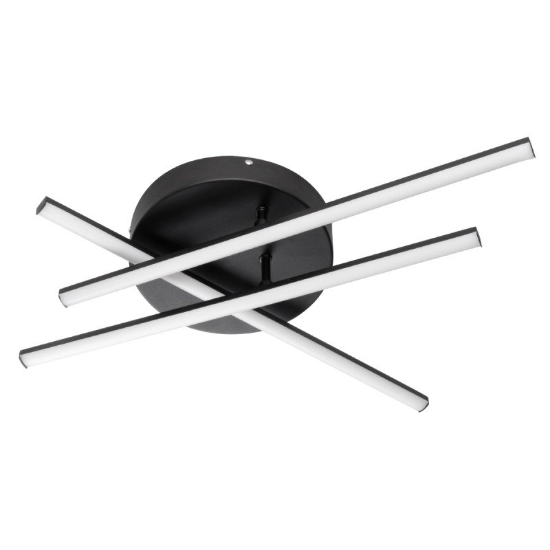 GLOBOSTAR® DRACO 61093 Μοντέρνο Φωτιστικό Οροφής LED 45W 5535lm 120° AC 220-240V IP20 Ρυθμιζόμενο Λευκό CCT με Χειριστήριο από 2700K έως 6000K Dimmable - Lumileds SMD Chip - Μαύρο Ματ - Μ50 x Π50 x Υ11cm - 3 Χρόνια Εγγύηση