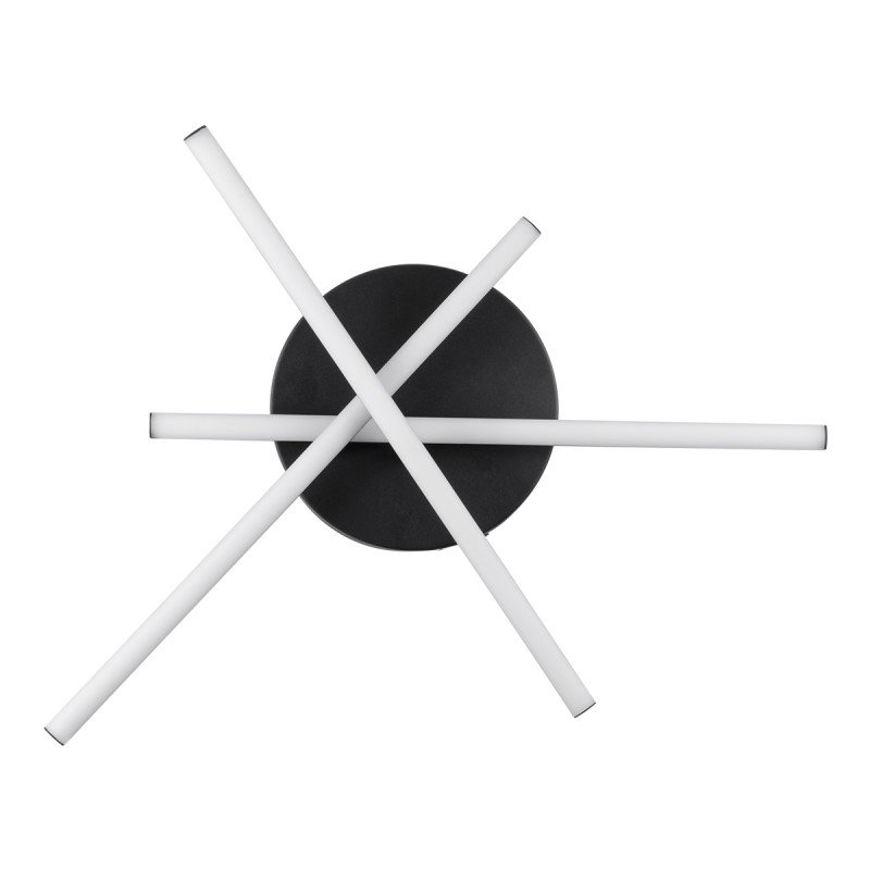 GLOBOSTAR® DRACO 61093 Μοντέρνο Φωτιστικό Οροφής LED 45W 5535lm 120° AC 220-240V IP20 Ρυθμιζόμενο Λευκό CCT με Χειριστήριο από 2700K έως 6000K Dimmable - Lumileds SMD Chip - Μαύρο Ματ - Μ50 x Π50 x Υ11cm - 3 Χρόνια Εγγύηση