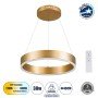 GLOBOSTAR® VENOM 61175 Μοντέρνο Κρεμαστό Φωτιστικό Οροφής LED 30W 3513lm 120° AC 220-240V IP20 Ρυθμιζόμενο Λευκό CCT με Χειριστήριο από 2700K έως 6000K Dimmable - Lumileds SMD Chip - Χρυσό Βούρτσας - Μ40 x Π40 x Υ6.5cm - 3 Χρόνια Εγγύηση