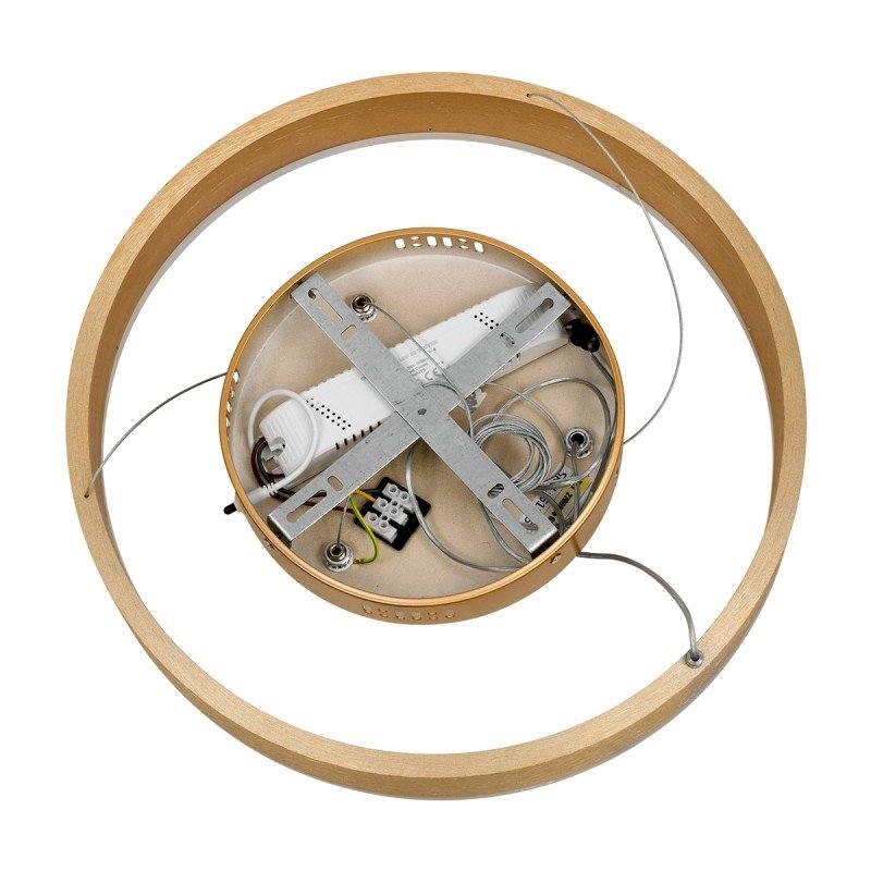 GLOBOSTAR® VENOM 61175 Μοντέρνο Κρεμαστό Φωτιστικό Οροφής LED 30W 3513lm 120° AC 220-240V IP20 Ρυθμιζόμενο Λευκό CCT με Χειριστήριο από 2700K έως 6000K Dimmable - Lumileds SMD Chip - Χρυσό Βούρτσας - Μ40 x Π40 x Υ6.5cm - 3 Χρόνια Εγγύηση