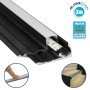 GLOBOSTAR® ALP-STEP-GRIP STAIR 70841-3M Επιφανειακό Προφίλ Αλουμινίου Ειδικό για Φωτισμό Σκαλοπατιού με Λευκό Γαλακτερό Πατητό Κάλυμμα για Ταινίες LED IP20 - Μαύρο & Λευκό - Μ300 x Π6 x Υ2.1cm