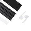 GLOBOSTAR® ALP-STEP-GRIP STAIR 70841-3M Επιφανειακό Προφίλ Αλουμινίου Ειδικό για Φωτισμό Σκαλοπατιού με Λευκό Γαλακτερό Πατητό Κάλυμμα για Ταινίες LED IP20 - Μαύρο & Λευκό - Μ300 x Π6 x Υ2.1cm