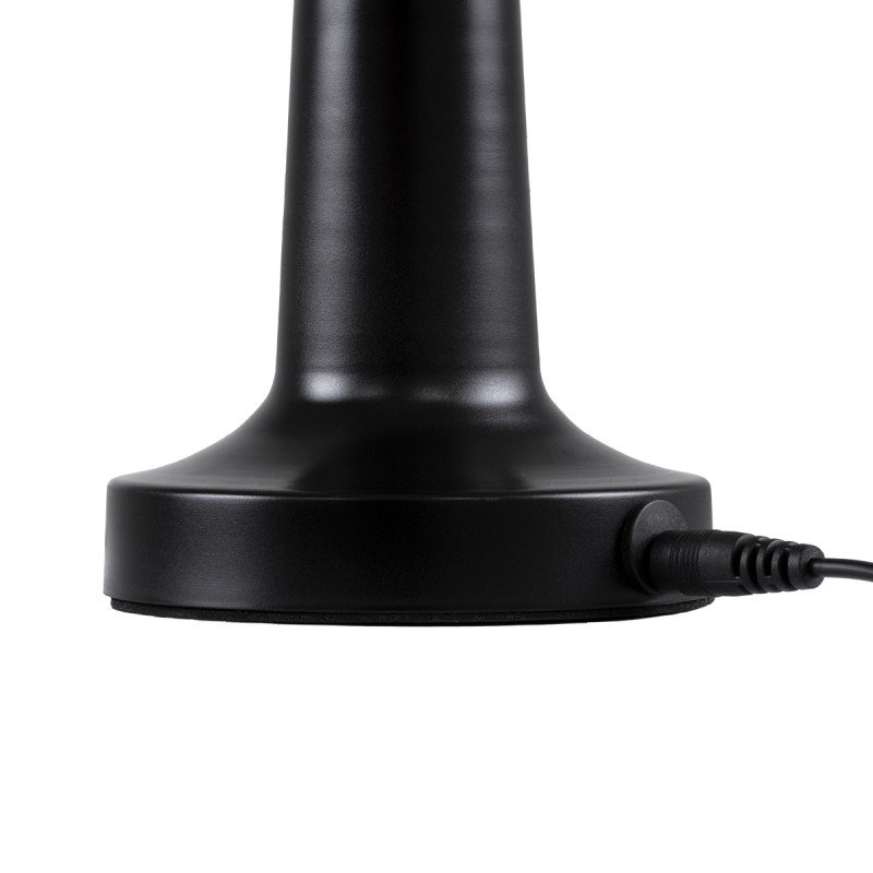 GloboStar® BELLA 76503 Επαναφορτιζόμενο Επιτραπέζιο Φωτιστικό Πορτατίφ LED 1.5W 105lm 120° DC 5V IP44 Θερμό Λευκό 2700K Dimmable Μαύρο Αλουμίνιο - Μ9 x Π9 x Υ21cm - 2 Xρόνια Εγγύηση