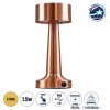 GloboStar® BELLA 76505 Επαναφορτιζόμενο Επιτραπέζιο Φωτιστικό Πορτατίφ LED 1.5W 105lm 120° DC 5V IP44 Θερμό Λευκό 2700K Dimmable Χάλκινο Αλουμίνιο - Μ9 x Π9 x Υ21cm - 2 Xρόνια Εγγύηση