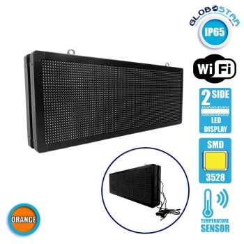 GLOBOSTAR® DISPLAY 90324 Κυλιόμενη Ψηφιακή Επιγραφή P10 Διπλής Όψης LED AC 220-240V Αδιάβροχο IP65 Πορτοκαλί - WiFi Control μέσω FK APP - Αισθητήρας Θερμοκρασίας & Υγρασίας - Μ104 x Π12 x Υ40cm - 2 Χρόνια Εγγύηση GLOBOSTAR® DISPLAY 90324 Κυλιόμενη Ψηφιακή Επιγραφή P10 Διπλής Όψης LED AC 220-240V Αδιάβροχο IP65 Πορτοκαλί - WiFi Control μέσω FK APP - Αισθητήρας Θερμοκρασίας & Υγρασίας - Μ104 x Π12 x Υ40cm - 2 Χρόνια Εγγύηση