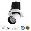GLOBOSTAR® VIRGO-M 60306 Χωνευτό Κινούμενο Downlight Σποτ LED 12W 1560lm 36° AC 220-240V IP20 Φυσικό Λευκό 4500K - Bridgelux COB Chip & TÜV SÜD Driver - Λευκό & Μαύρο Ματ - Μ11 x Π11 x Υ11.5cm / Q9.5cm - 5 Χρόνια Εγγύηση