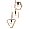 GLOBOSTAR® ELISE 00683 Μοντέρνο Κρεμαστό Φωτιστικό Οροφής με Ντουί 3 x E27 AC 220-240V IP20 - Μπεζ & Μαύρο - Μ55 x Π55 x Υ130cm