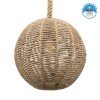 GLOBOSTAR® MANDALA 00731 Boho Κρεμαστό Φωτιστικό Οροφής με Ντουί 1 x E27 AC 220-240V IP20 - Μπεζ - Μ30 x Π30 x Y30cm