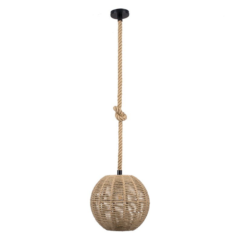 GLOBOSTAR® MANDALA 00731 Boho Κρεμαστό Φωτιστικό Οροφής με Ντουί 1 x E27 AC 220-240V IP20 - Μπεζ - Μ30 x Π30 x Y30cm
