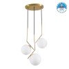GLOBOSTAR® MONROE 00953 Μοντέρνο Κρεμαστό Φωτιστικό Οροφής με Ντουί 3 x E27 AC 220-240V IP20 - Χρυσό & Λευκό - Μ60 x Π60 x Υ50cm