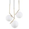 GLOBOSTAR® MONROE 00953 Μοντέρνο Κρεμαστό Φωτιστικό Οροφής με Ντουί 3 x E27 AC 220-240V IP20 - Χρυσό & Λευκό - Μ60 x Π60 x Υ50cm