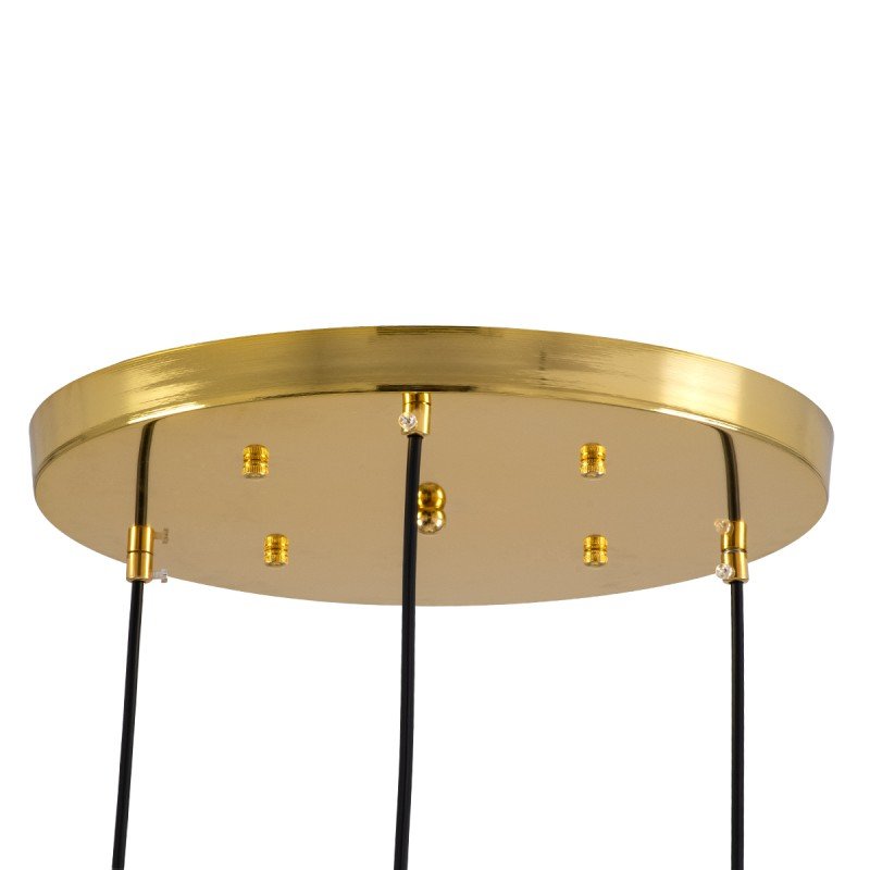 GLOBOSTAR® MONROE 00953 Μοντέρνο Κρεμαστό Φωτιστικό Οροφής με Ντουί 3 x E27 AC 220-240V IP20 - Χρυσό & Λευκό - Μ60 x Π60 x Υ50cm