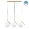 GLOBOSTAR® MONROE 00955 Μοντέρνο Κρεμαστό Φωτιστικό Οροφής με Ντουί 3 x E27 AC 220-240V IP20 - Χρυσό & Λευκό - Μ74 x Π25 x Υ50cm