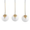 GLOBOSTAR® MONROE 00955 Μοντέρνο Κρεμαστό Φωτιστικό Οροφής με Ντουί 3 x E27 AC 220-240V IP20 - Χρυσό & Λευκό - Μ74 x Π25 x Υ50cm